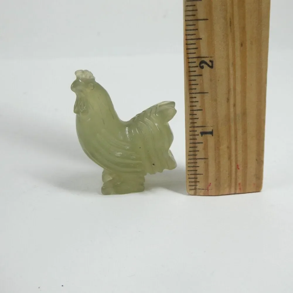 Jade Rooster Figurine Carved Sculpture 2
